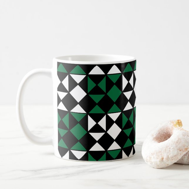 Elegantes, farbiges geometrisches Muster Kaffeetasse (Mit Donut)