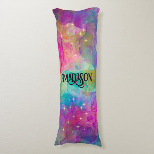 Elegantes farbiges Marmorkunstmonogramm Seitenschläferkissen