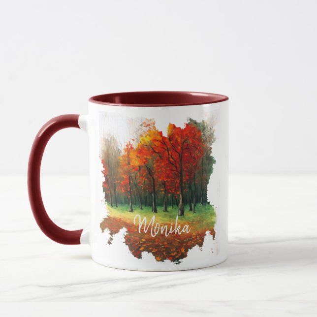 Elegantes farbiges Monogramm für die Aquarellfarbe Tasse (Links)