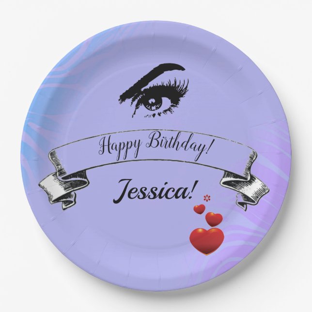 Elegantes Fashionista Urban Trendy Graphic Design Pappteller (Vorderseite)