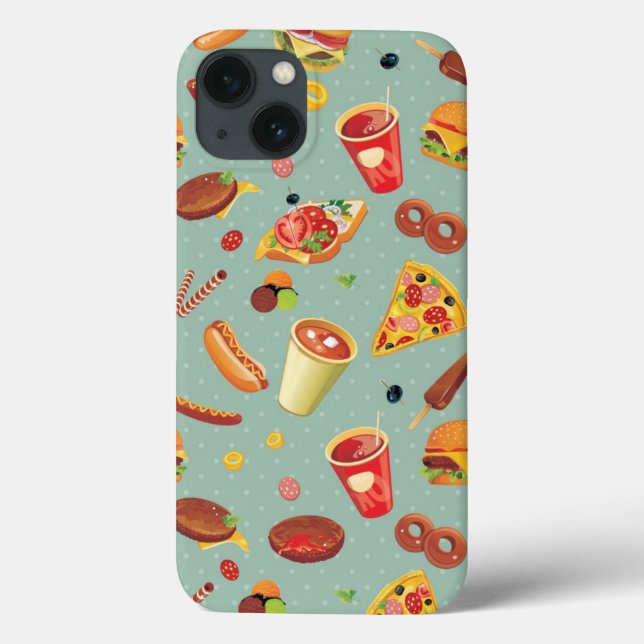 Elegantes Fast Food-Muster Case-Mate iPhone Hülle (Rückseite)