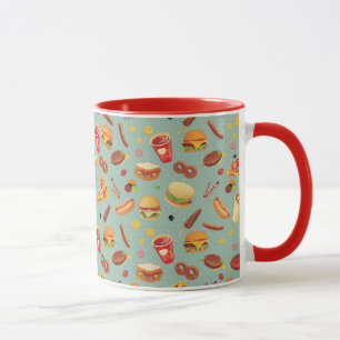 Elegantes Fast Food-Muster Tasse