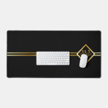 Elegantes Faux-Gold-Achsen-Monogramm – Schwarz & G
