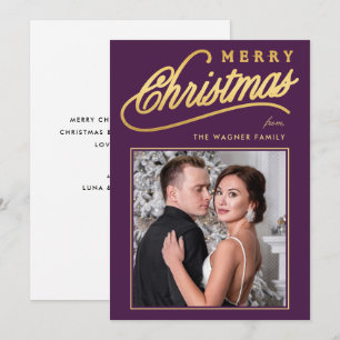 Elegantes Faux-Gold-Skript Frohe Weihnachten Foto