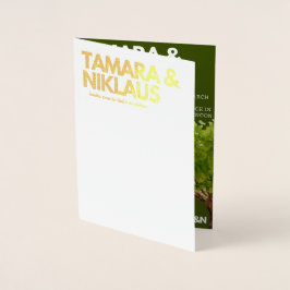 Elegantes, feines, waldgrünes slawisches Foto Hoch Folienkarte