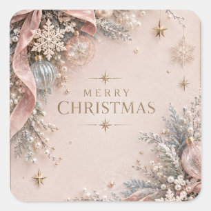Elegantes, feminin-christliches Weihnachten im dez Quadratischer Aufkleber