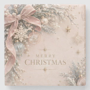 Elegantes, feminin-christliches Weihnachten im dez Steinuntersetzer