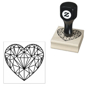 Elegantes Feminine Kristallgitter Herz Gummistempel