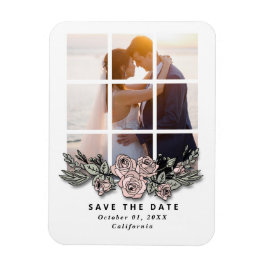 Elegantes Fenster mit Bild Hochzeit Save-the-Date Magnet