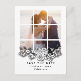 Elegantes Fenster mit Bild Hochzeit "Save the Date Postkarte