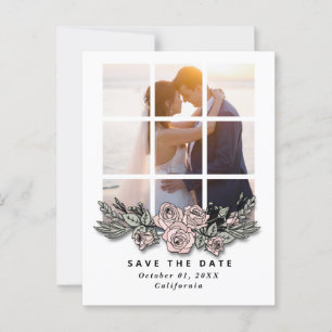 Elegantes Fenster mit Image Wedding Save the Date Postkarte