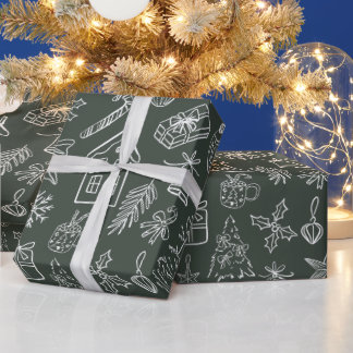 Elegantes Ferien-Gekritzel-Geschenkpapier Geschenkpapier