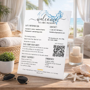 Elegantes Ferienhaus zur Miete am Strand - Willkom Sockelschild