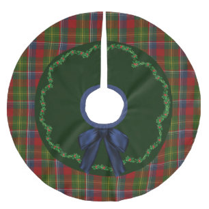 Elegantes festes Forrester Tartan Karierter Baumro Polyester Weihnachtsbaumdecke