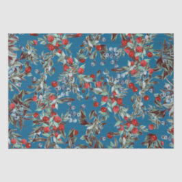 Elegantes festes Wasserfarben Rotes Blau Berries B Seidenpapier