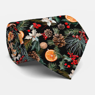 Elegantes festliches Weihnachts-Poinsettien-Muster Krawatte