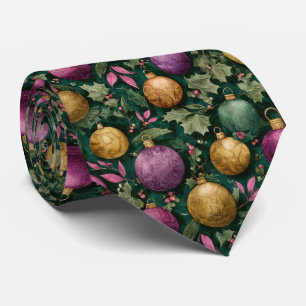 Elegantes festliches Weihnachtskugel-Muster Krawatte