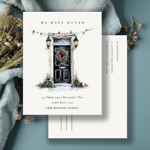 Elegantes festliches Winter-Vordach Wir sind umgez Postkarte
