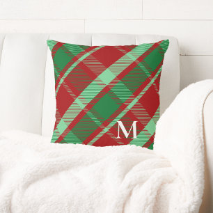 Elegantes, fettes, rotes und grünes Weihnachtsfeie Kissen