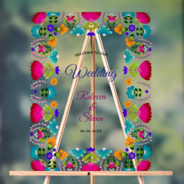 Elegantes Fiesta Wedding Acryl Begrüßungszeichen Acrylschild