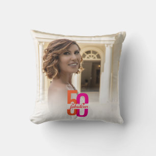 Elegantes Fifty & Fabulous 50. Geburtstag Foto Kissen