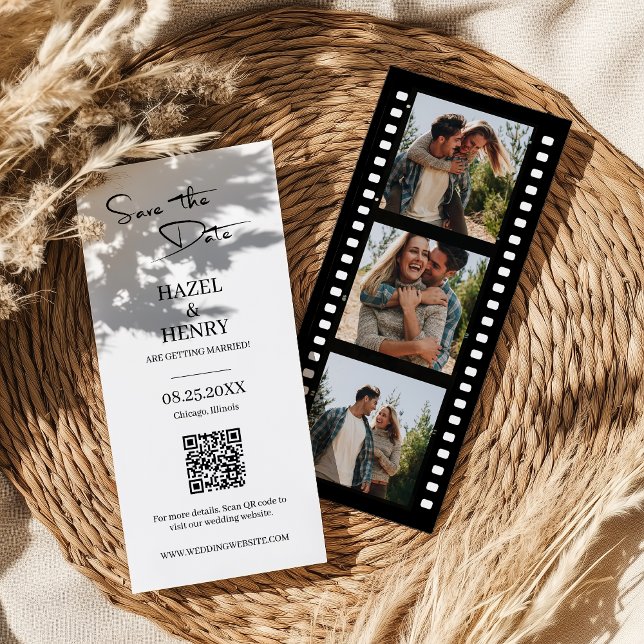 Elegantes Film Strip Foto Stand Lesezeichen Save The Date (Von Creator hochgeladen)