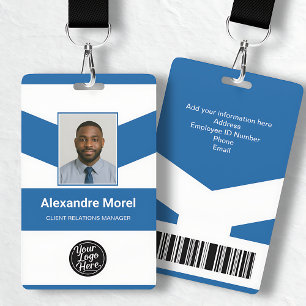 Elegantes Firmen-Blau-Streifen-Mitarbeiter-ID-Abze Ausweis