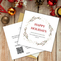 Elegantes Firmenlogo QR-Code Weihnachtskranz