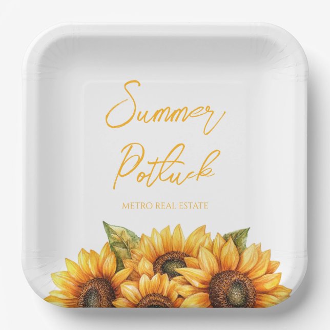 Elegantes Firmensommerfest Pappteller (Vorderseite)