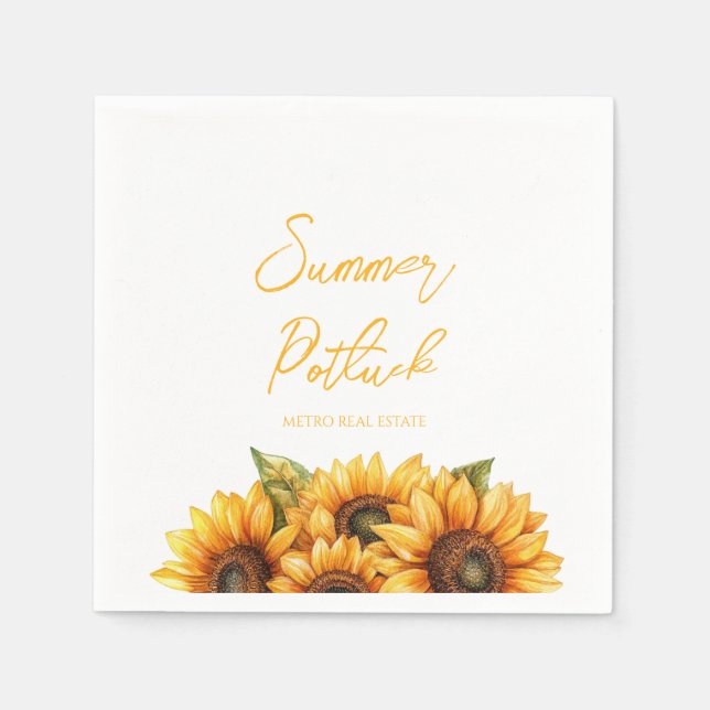 Elegantes Firmensommerfest Serviette (Vorderseite)