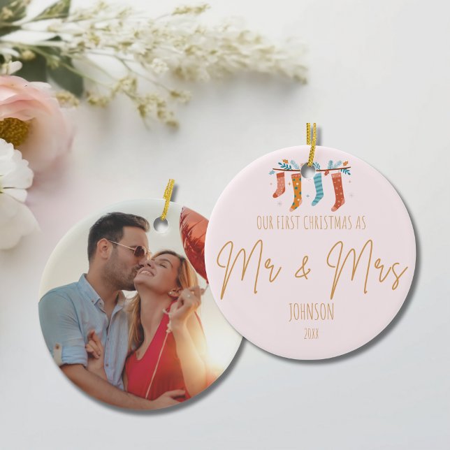 Elegantes First Christmas Ornament für Paare (Elegant First Christmas Ornament for Couples)