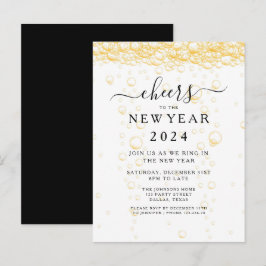 Elegantes Fizz Silvester-Party Einladungspostkarte