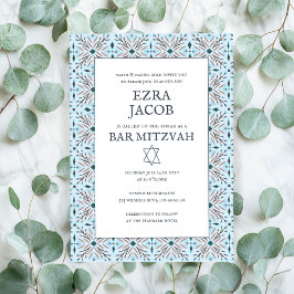 Elegantes Fliesenmuster Custom B'nai Bat Bar Mitzv Einladung