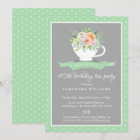 Elegantes Flora Teacup Geburtstags Tea Party
