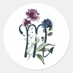 Elegantes Flora und Fauna Scorpio Runder Aufkleber