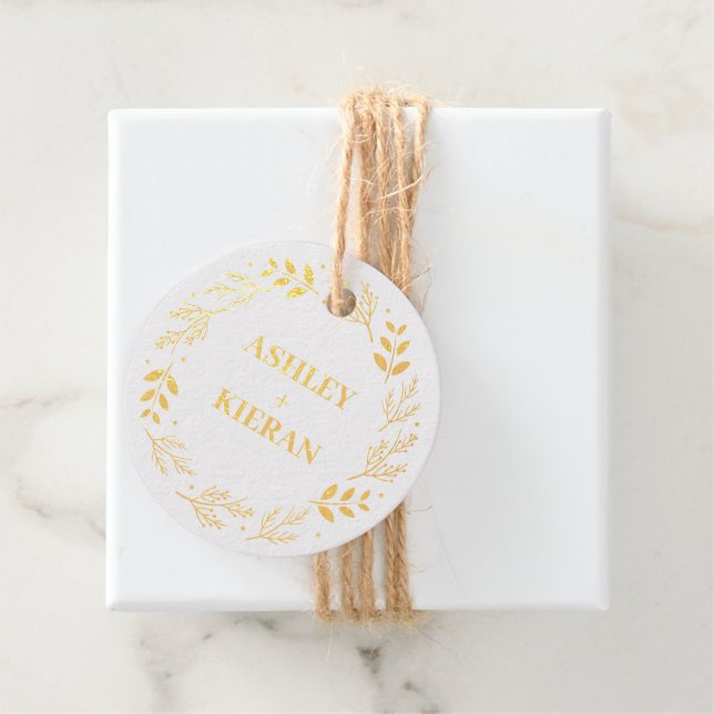 Elegantes Floral 4 Geschenkanhänger (Mit Box)
