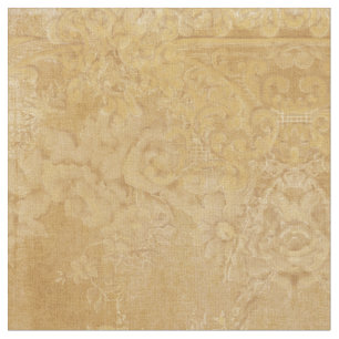 Elegantes floral Amber Gold Vintages Tapete Stoff