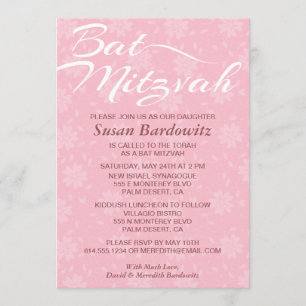 Elegantes Floral Bat Mitzvah Einladung
