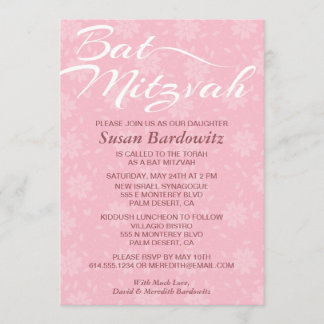 Elegantes Floral Bat Mitzvah Einladung
