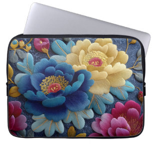 Elegantes, floral besticktes Aussehen, Vintage-Pfi Laptopschutzhülle
