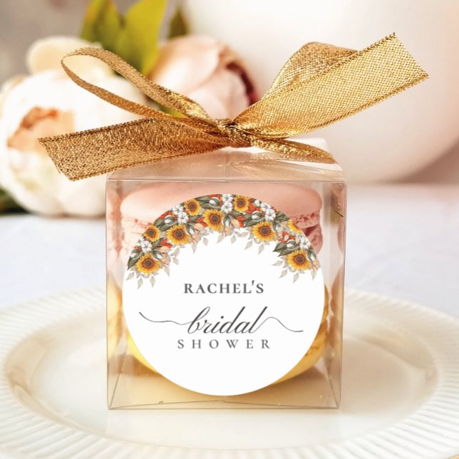 Elegantes Floral Boho Chic Brautparty Runder Aufkleber (Elegant Floral Boho Chic Bridal Shower Classic Round Sticker by Creative Design)