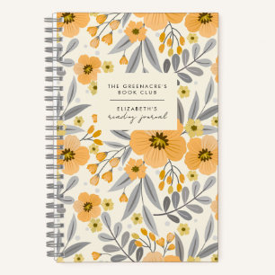 Elegantes Floral Book Club Lesen, Geschenk Journal Notizbuch