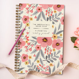 Elegantes Floral Book Club Lesen, Geschenk Journal Notizbuch