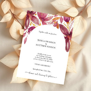 Elegantes Floral Coral Lila Gold Einladung