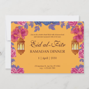 Elegantes floral Eid al-Fitr Einladung mit Lattern
