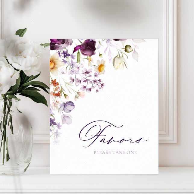 Elegantes Floral Favors-Zeichen Poster (Von Creator hochgeladen)