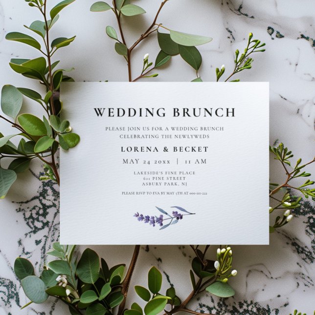 Elegantes Floral Lavender Post Wedding Brunch Einladung (Von Creator hochgeladen)