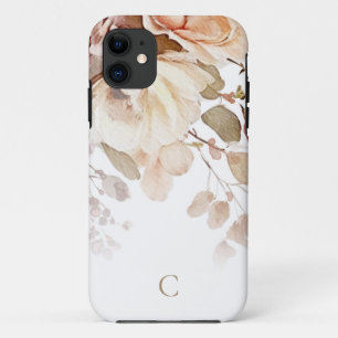 Elegantes Floral Monogramm Case-Mate iPhone Hülle