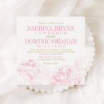 Elegantes Floral Peony Wedding Pink Gold Einladung<br><div class="desc">Elegantes und romantisches Hochzeitseinladungs-Design in Rosa und Champagner-Gold.  Quadratkartenformat.</div>