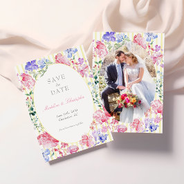 Elegantes Floral Regency Foto Hochzeit Save The Date